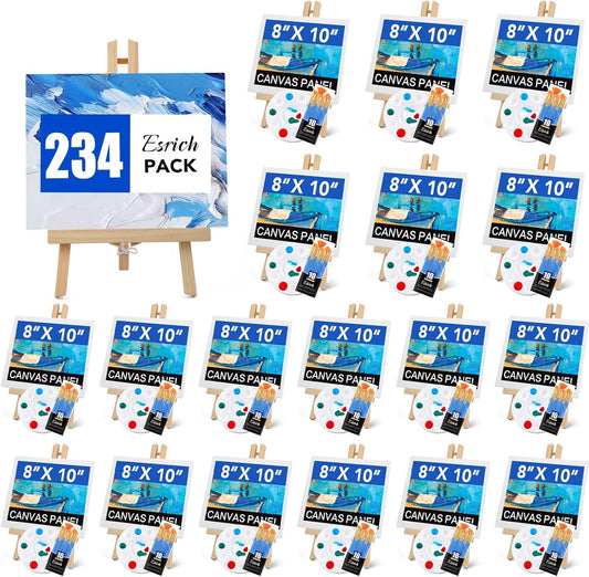 ESRICH Canvas with Easel Set for Beginners and Artists