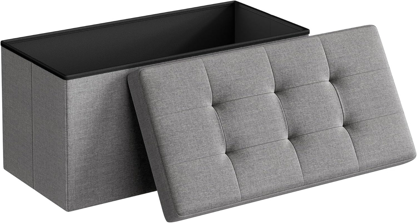 SONGMICS MAZIE 30 Inches Folding Storage Ottoman Bench for Home