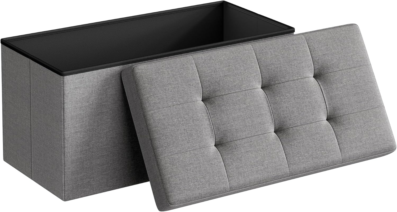 SONGMICS MAZIE 30 Inches Folding Storage Ottoman Bench for Home