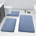 Memory Foam Bath Mat Set with U-Shaped Toilet Rug - Super Soft Quick