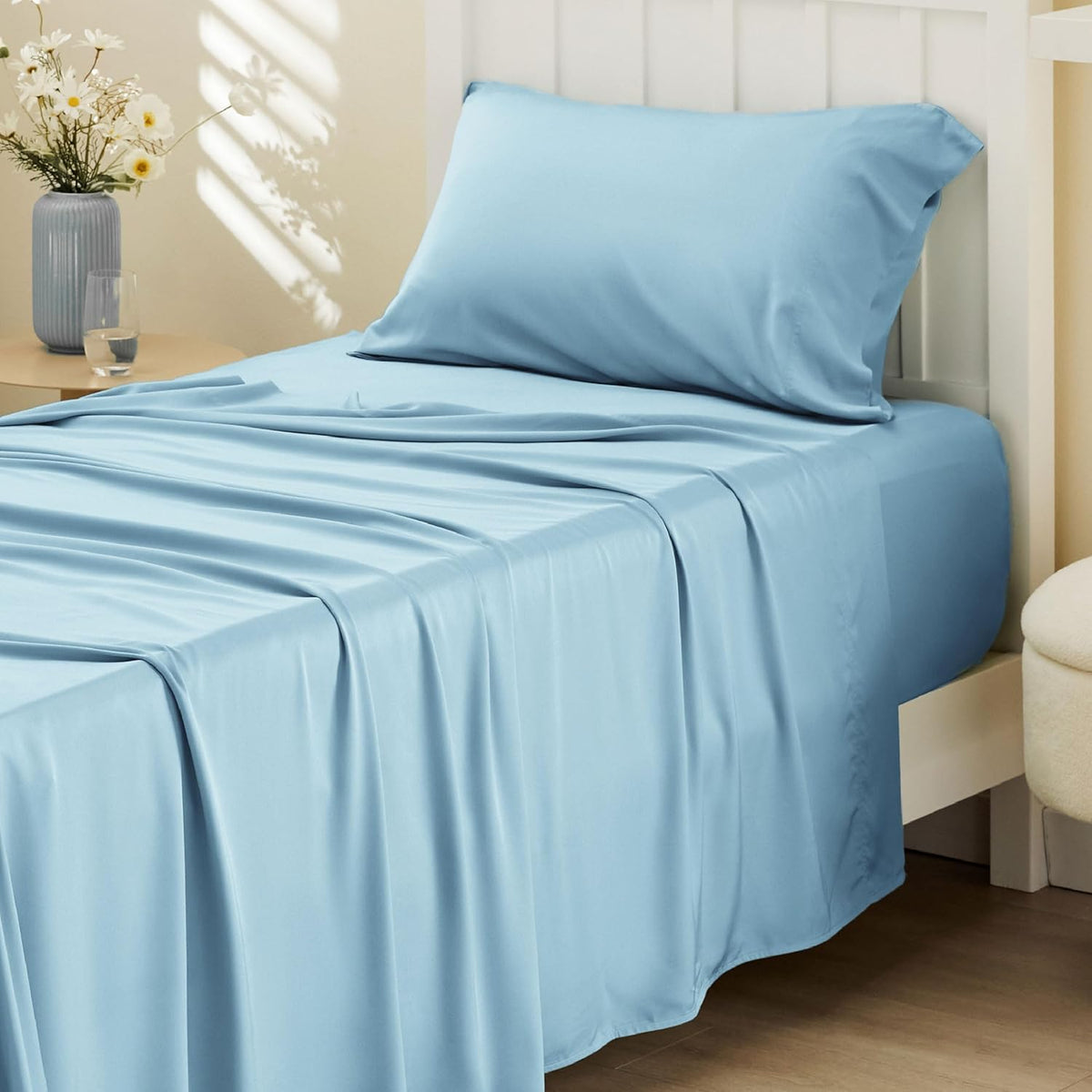 Cooling Sheets Twin Set for Hot Sleepers - Soft Bamboo Bedding