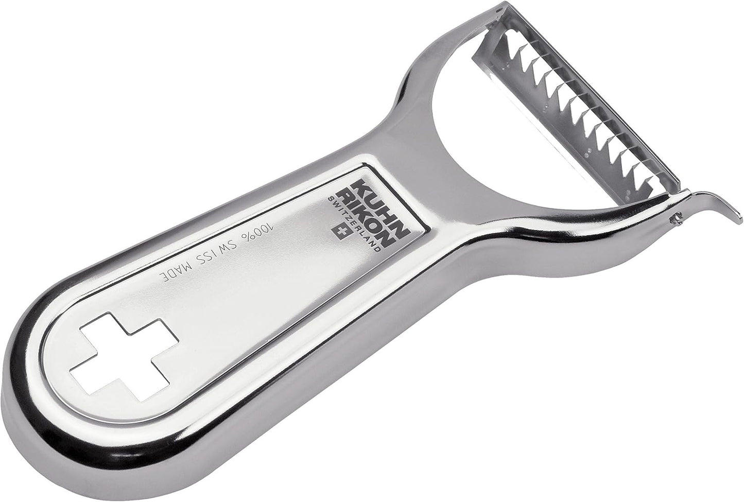 Kuhn Rikon Swiss Metallic Julienne Cross Peeler for Effortless Peeling