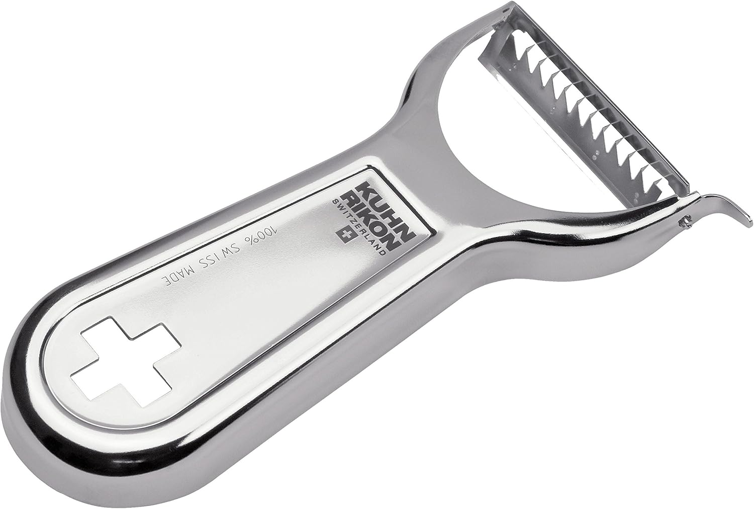 Kuhn Rikon Swiss Metallic Julienne Cross Peeler for Effortless Peeling