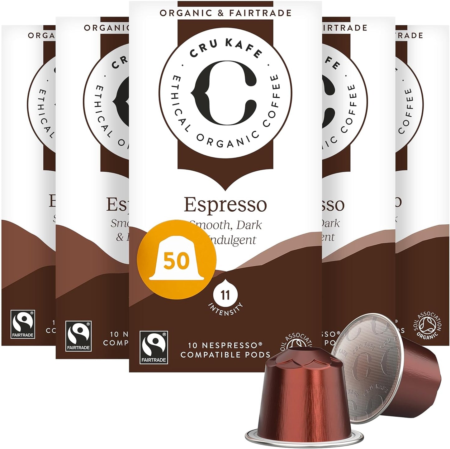Cru Kafe Strong Espresso Coffee Capsules for Nespresso Machines