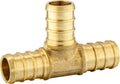 EFIELD Barb Crimp PEX 1/2 in Tee Pack of 100 - Durable Lead Free Brass