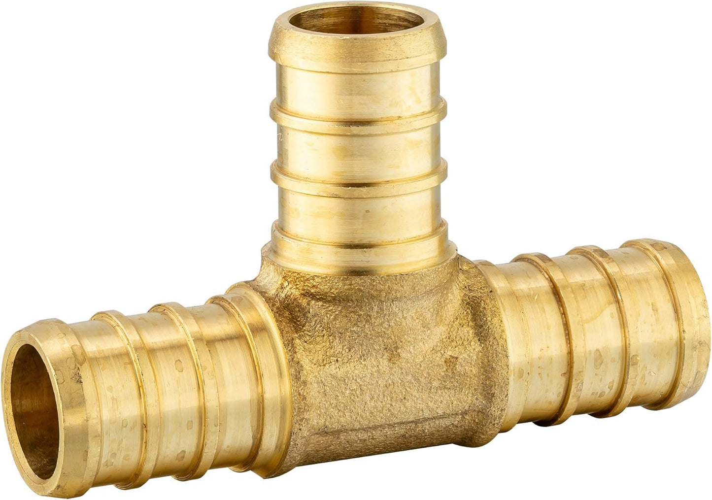 EFIELD Barb Crimp Pex 1/2 in Tee Brass Fitting Pack of 100