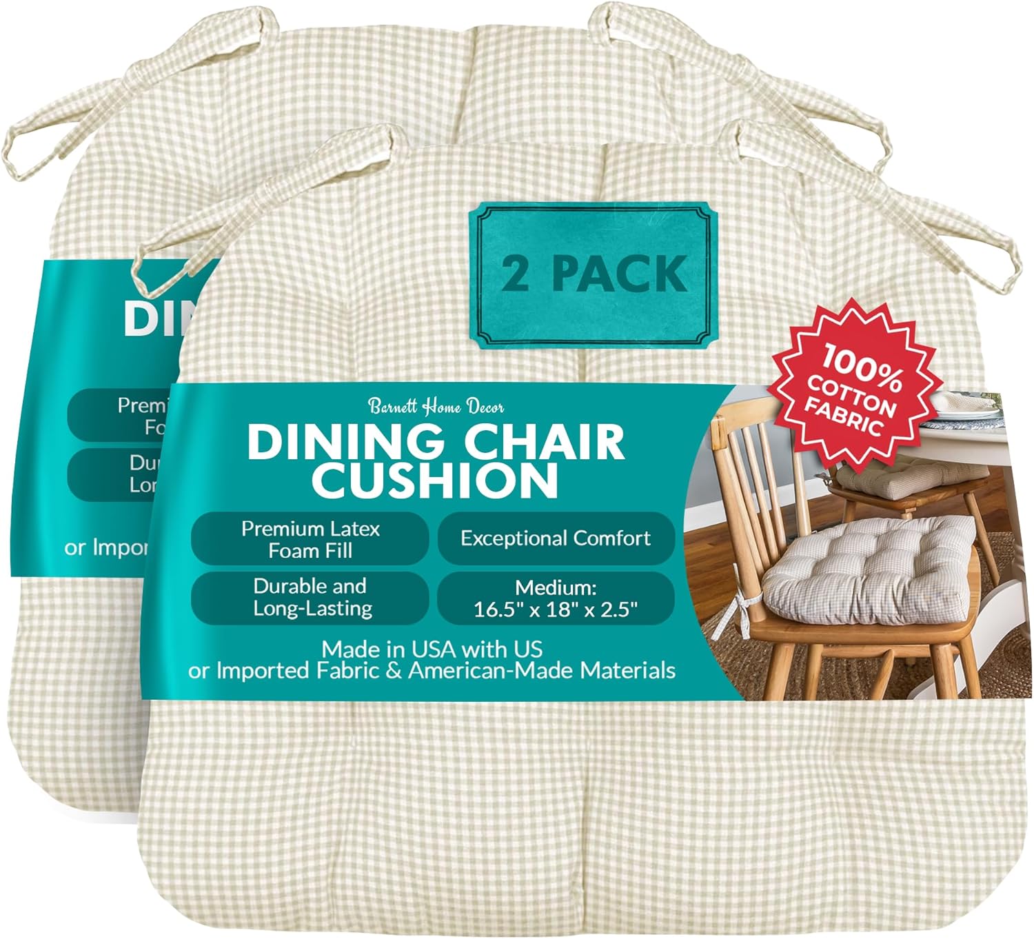 Comfortable Medium Dining Chair Cushions with Ties for Home