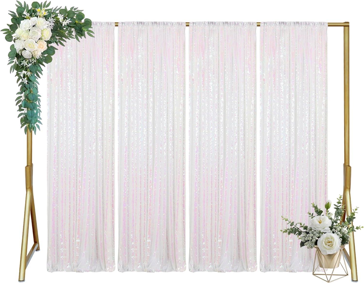 Sparkling Iridescent Wedding Curtain Set