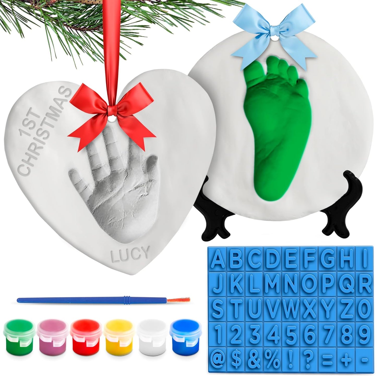 Luna Bean Baby Hand Footprint Kit - New Mom Gift - Baby Keepsake - Registry Favorite - Newborn Shower Gift