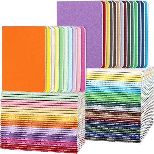 LABUK 90pcs Small Colorful Pocket Notebooks, 3.5x5.5 inch, for Kids - 60 pages!