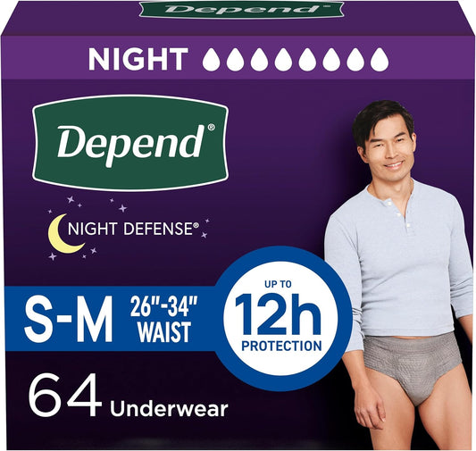 Depend Night Defense Adult Diapers for Men, Overnight Protection