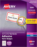 Avery Flexible Printable Name Tags 2-1/3 in x 3-3/8 in - Removable 400