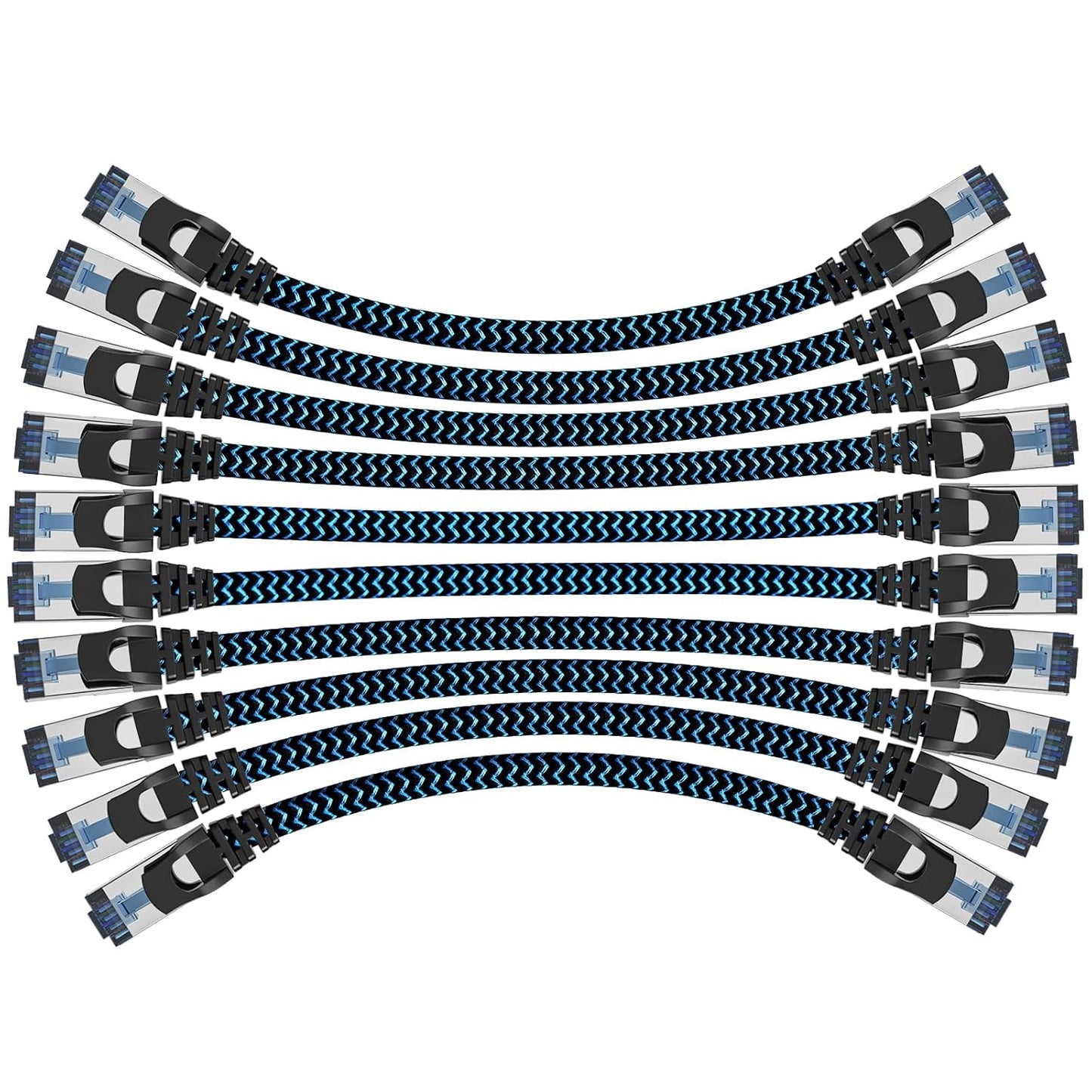 CAT8 Ethernet Cable 10-Pack, 5ft - 40Gbps High Speed, Braided - Connect with Ease