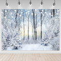 Snowy Forest 10x8ft Backdrop - Winter Wonderland Photography
