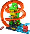 Hot Wheels Toy Car Track Set City T-Rex Blaze Battle Playset - 18in