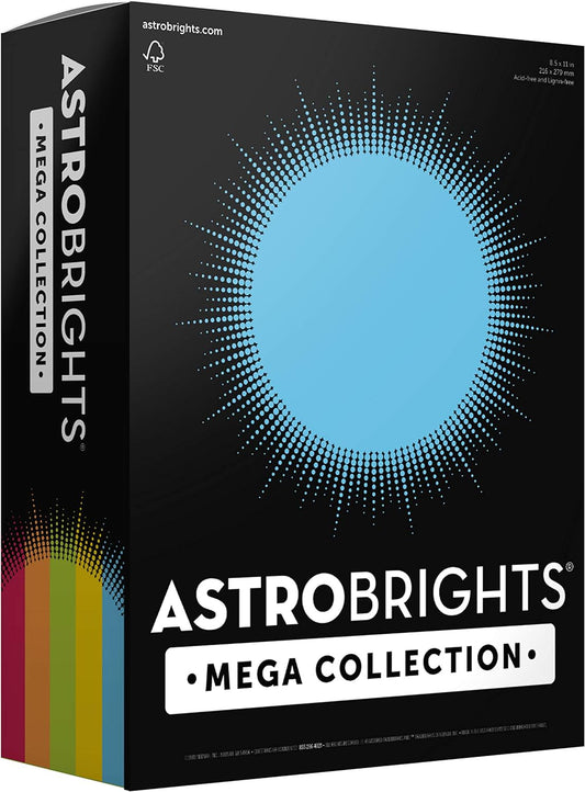320 Sheets Astrobrights Colored Cardstock - Vibrant 5-Color Assortment
