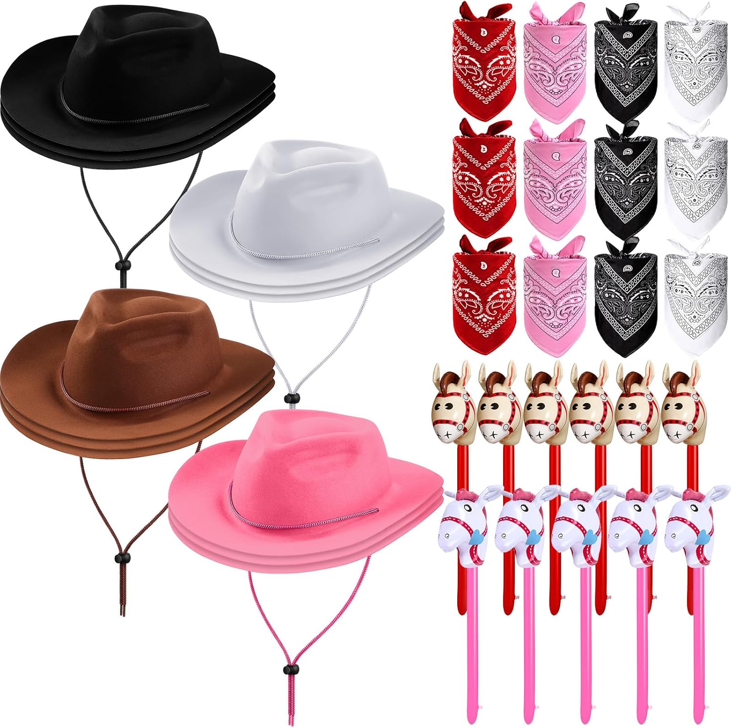 36 Pcs Cowboy Party Costume Set for Kids Halloween Fun