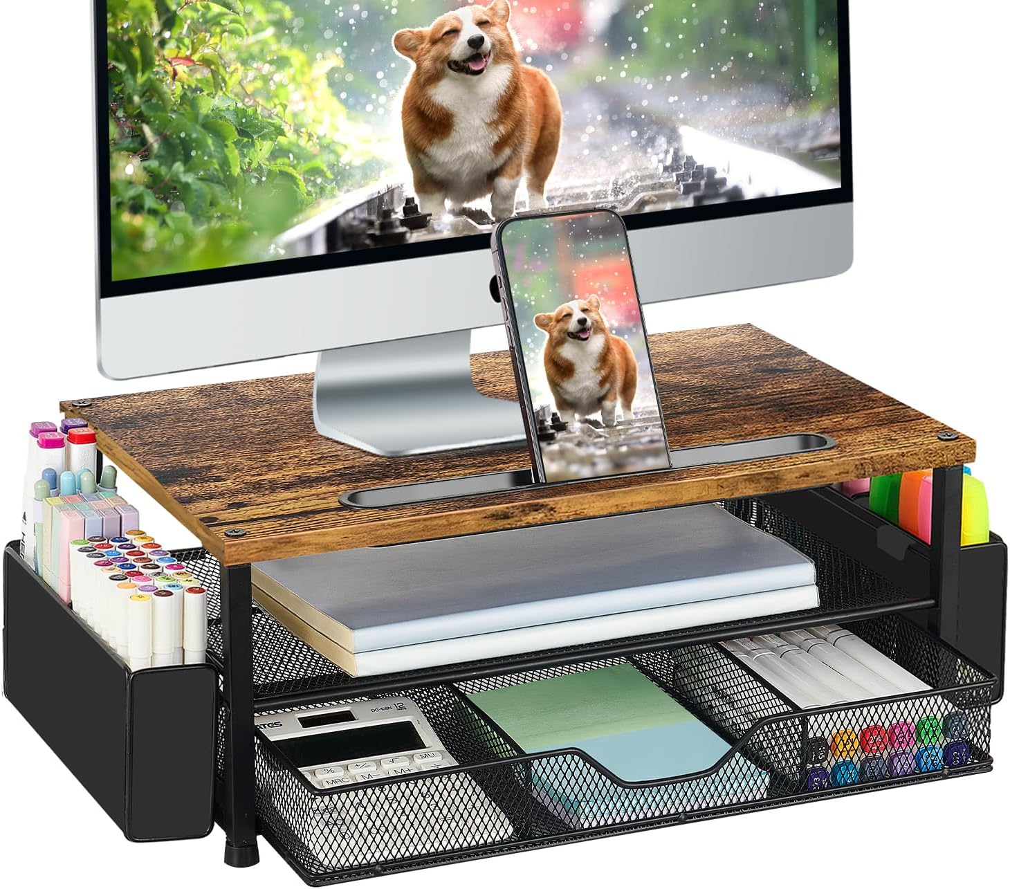 Wood Desk Organizers and Accessories for Office Desktop Use