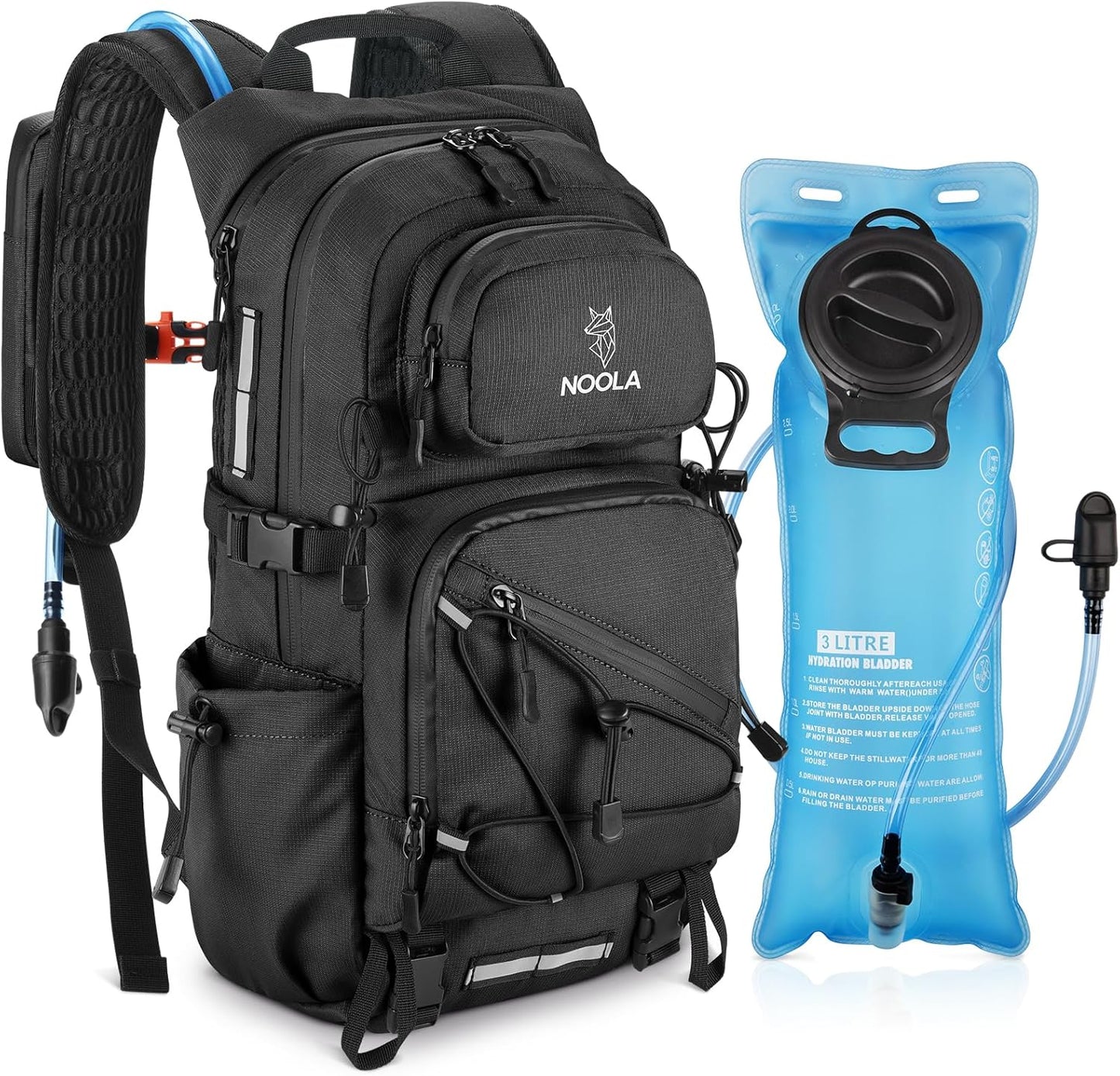 NOOLA Hydration Backpack with 3L Bladder for Hiking and Biking
