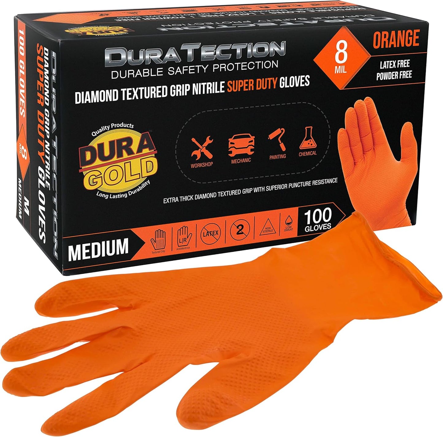 Ultra-Durable Diamond Textured Nitrile Gloves
