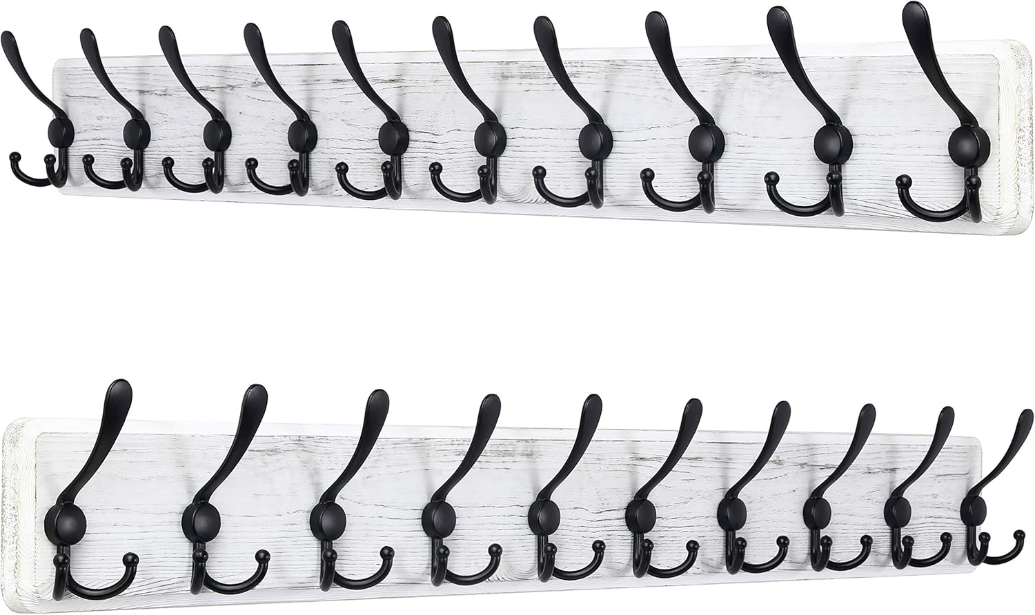 Rustic Large Wall Mounted Coat Rack with 10 Hooks for Home