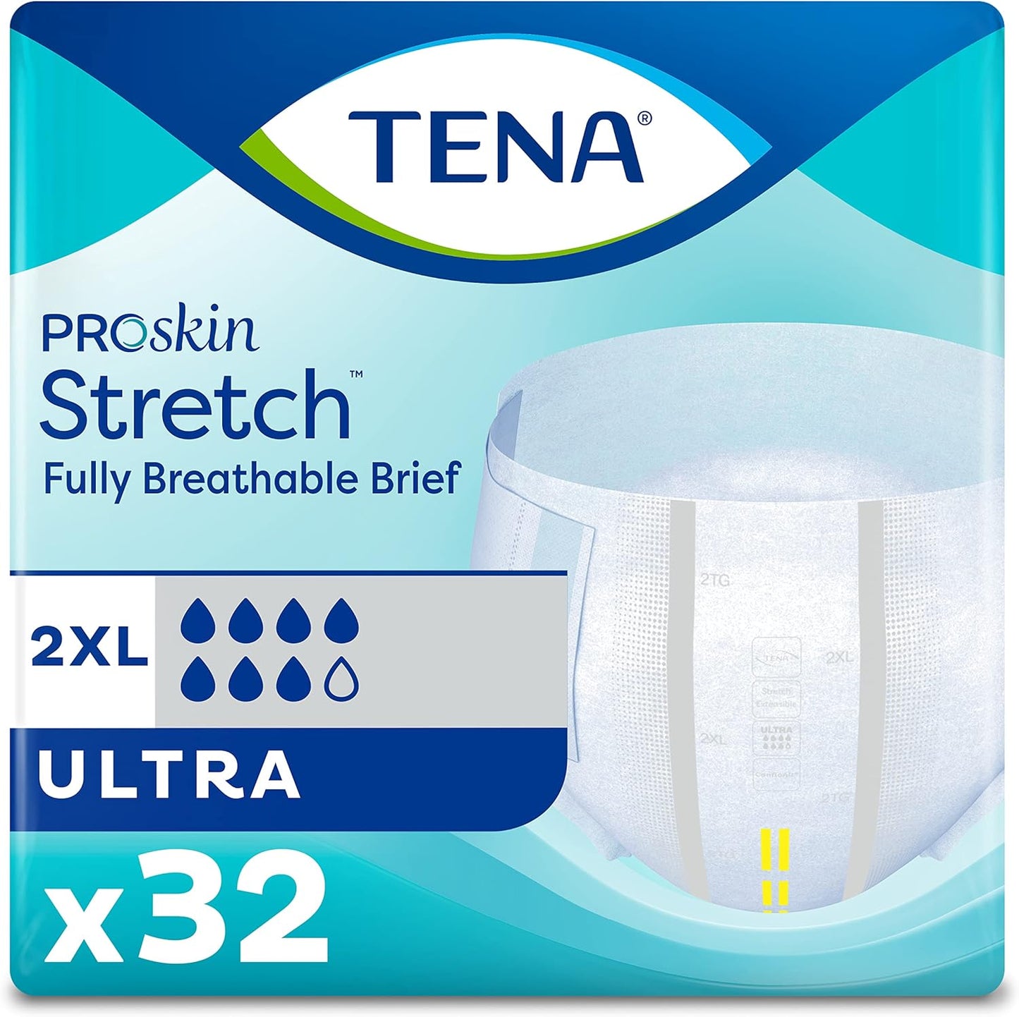 TENA ProSkin Stretch Brief 2X-Large - 64 Total Absorbency