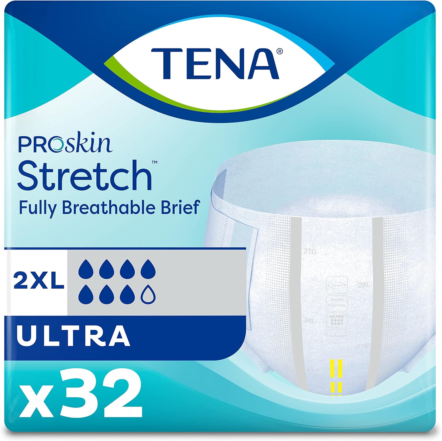 TENA ProSkin Stretch Brief 2X-Large - 64 Total Absorbency