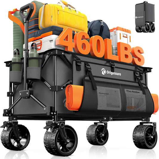 220L Collapsible Wagon Cart with Heavy Duty All-Terrain Wheels
