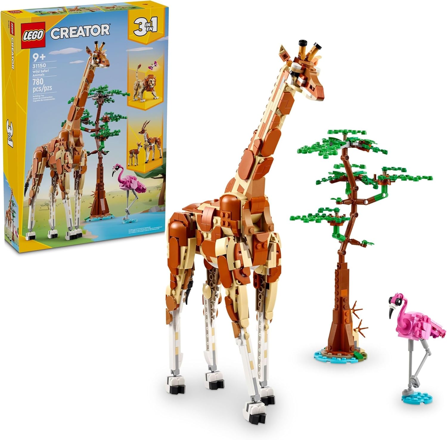 LEGO Creator 3 in 1 Wild Safari Animals Building Set for Kids