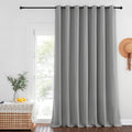 Silver Gray Sliding Door Blackout Curtains 108 in Long - Room Divider