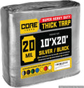 20 x 10 Silver/Black 20 Mil Heavy Duty Tarp Cover - Finished Size