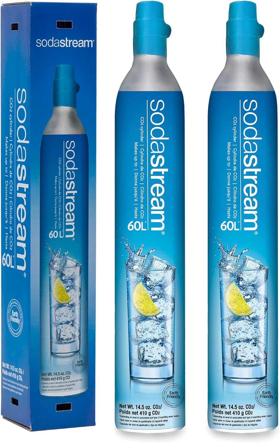 SodaStream CO2 Refill Pack: 2 Cylinders, Blue Screw-in System + Gift Card Offer!