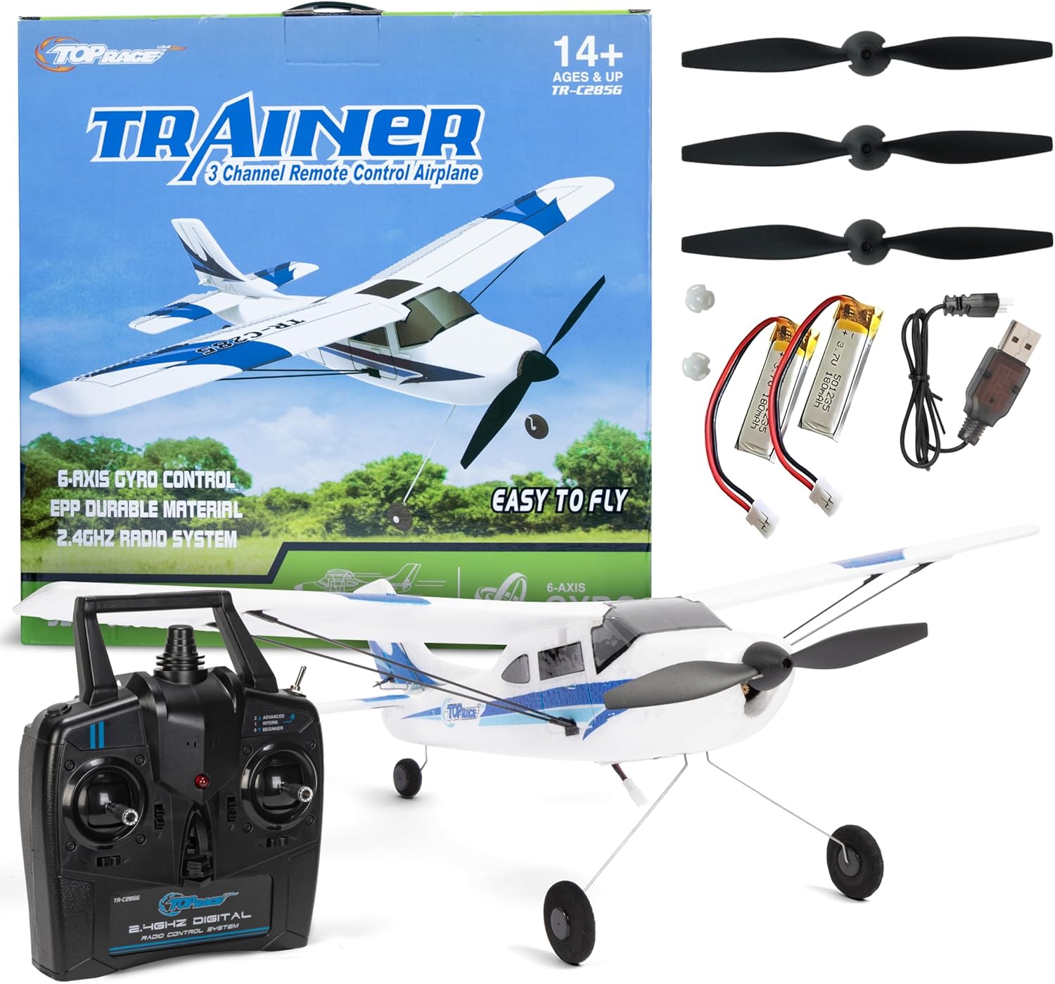 Top Race Remote Control Airplane - Easy to Fly for All Ages