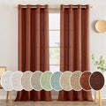 Terracotta Linen Curtains 90 in Long 2 Panels - Burnt Orange Drapes