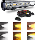 20 Inch 126W LED Light Bar White/Amber Strobe - Versatile Offroad Beam