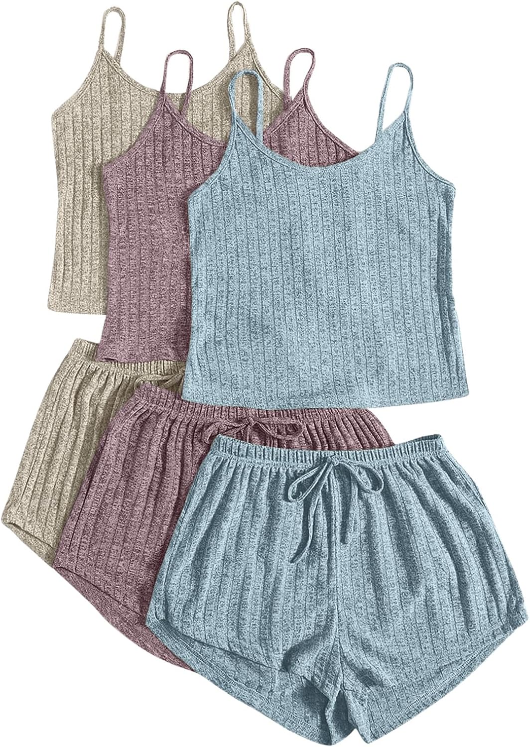 GORGLITTER Women's Ribbed Pajamas Set for Ultimate Comfort