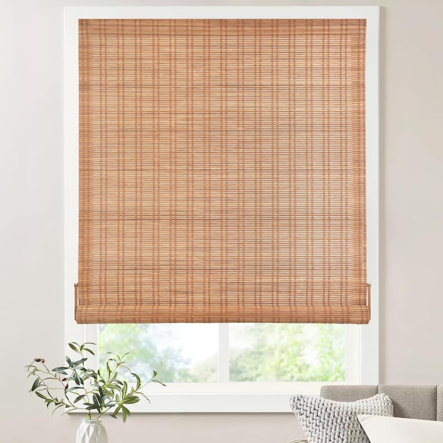 Bamboo Roller Shades by LazBlinds - Cordless Light Filtering Blinds