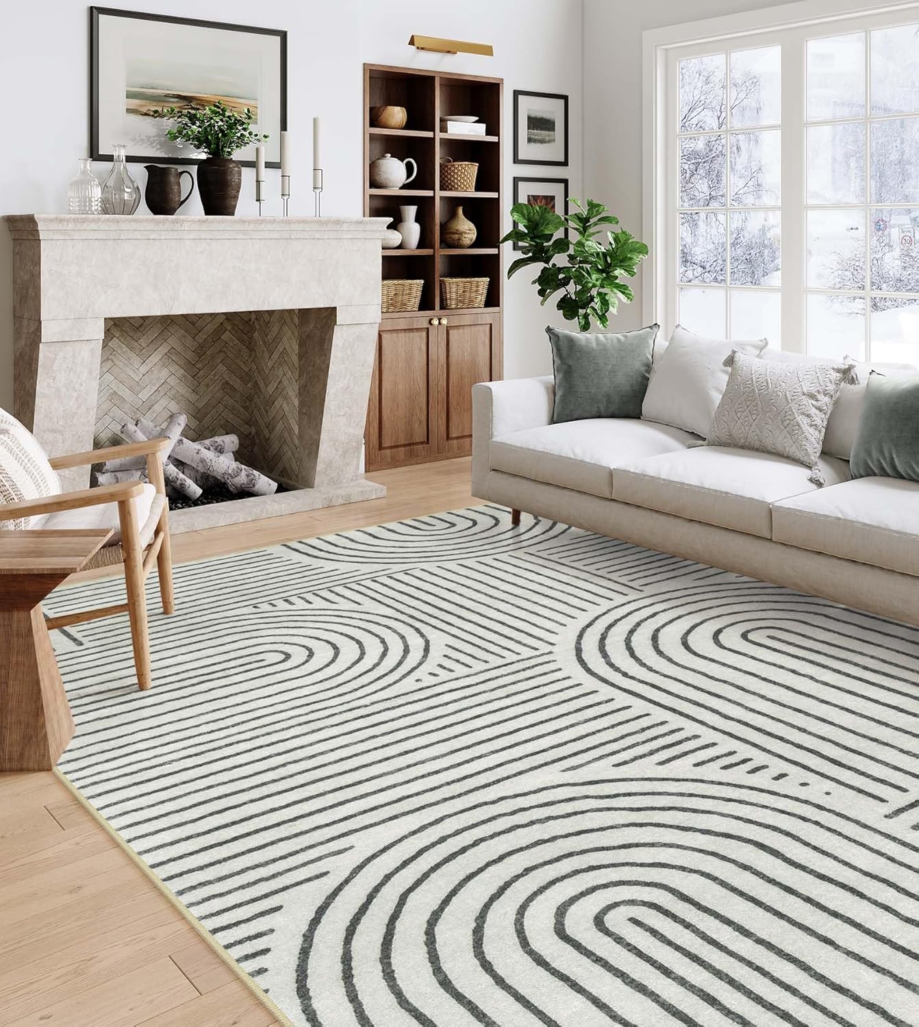 Lahome Abstract 8x10 Area Rug for Living Room and Bedroom