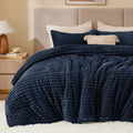 BEDELITE Fleece Twin Comforter Set - Super Soft Warm Navy Blue