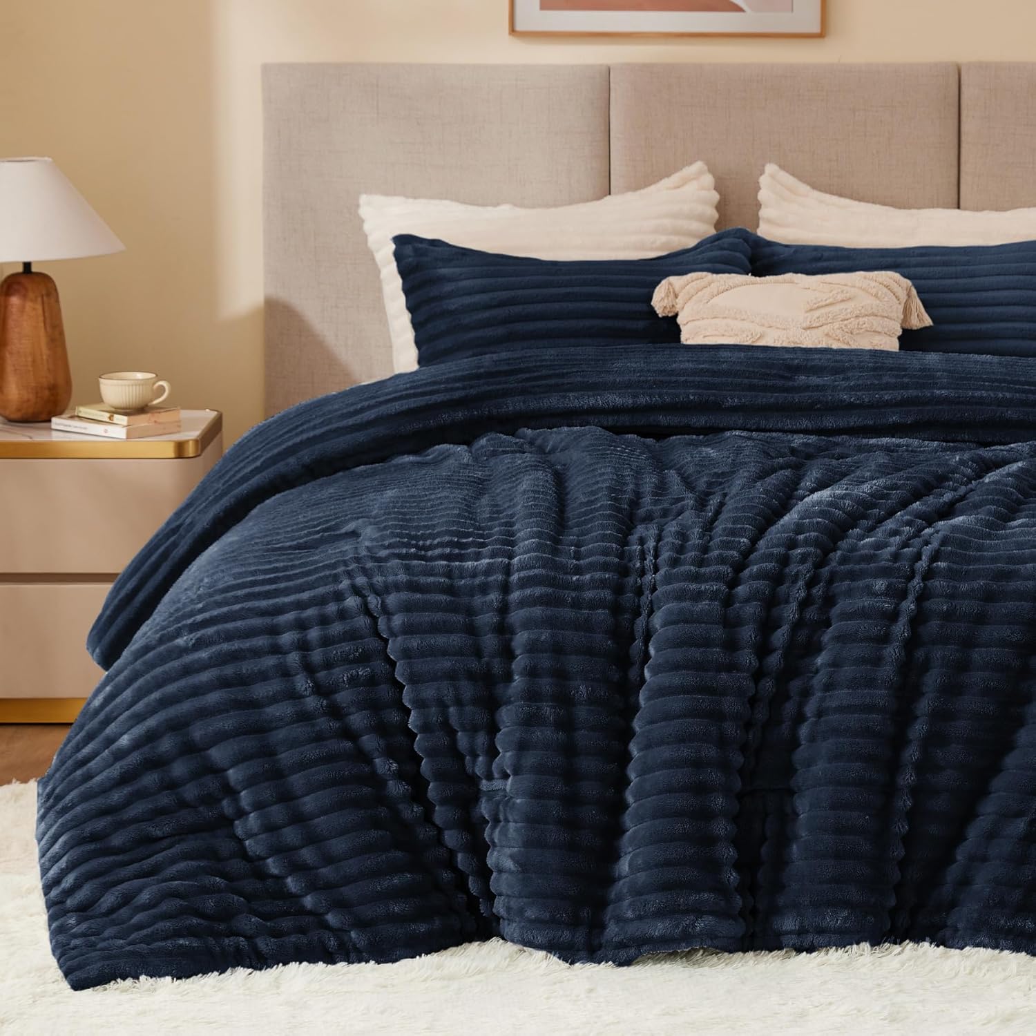 BEDELITE Fleece Twin Comforter Set - Super Soft & Warm Bedding