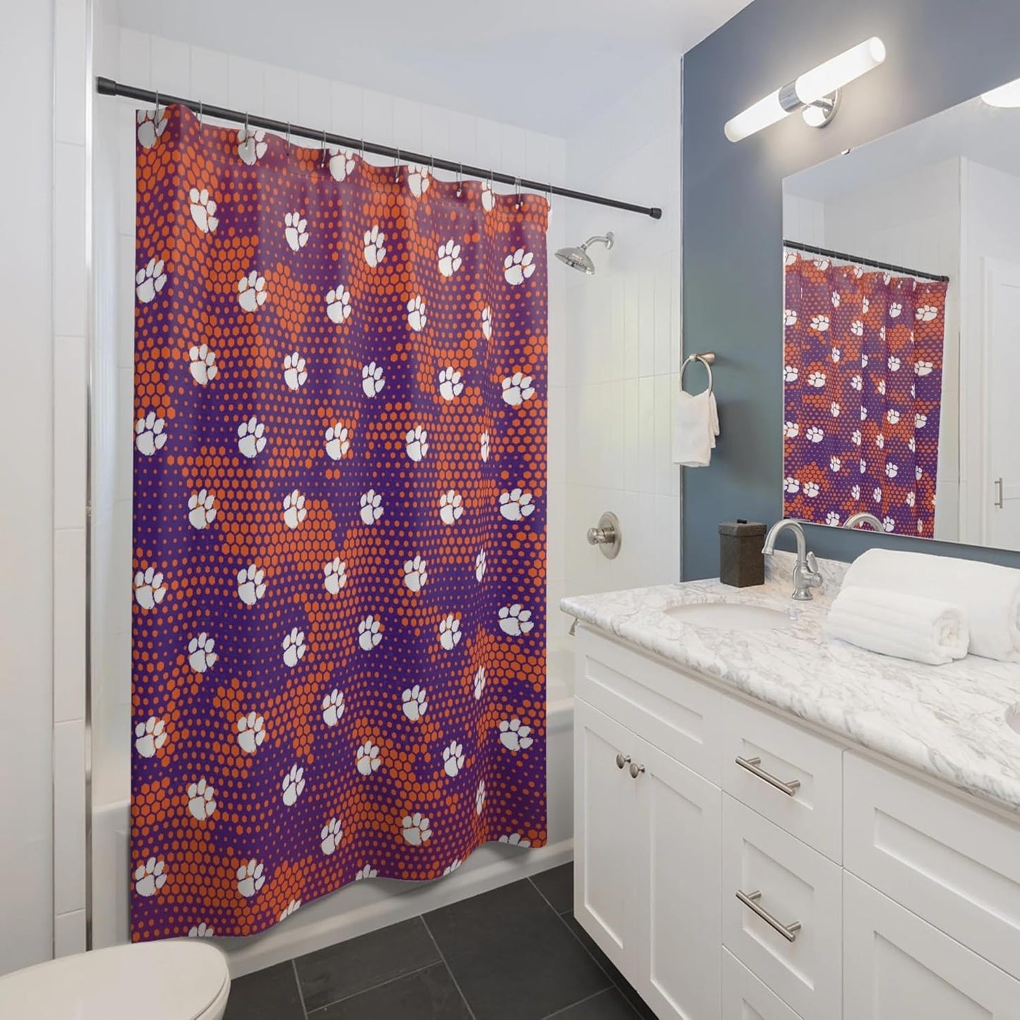 Clemson Tiger Shower Curtain: Fan Zone Decor!