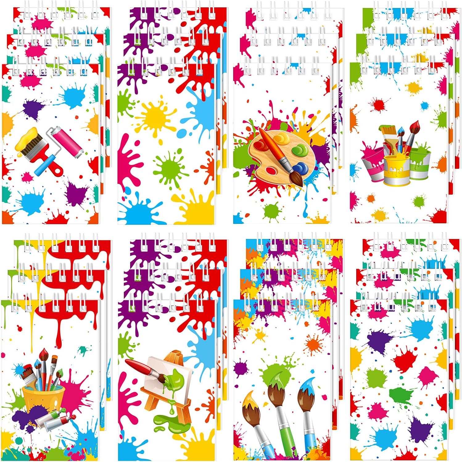 Paint Splatter Mini Notebooks - Art Party Favors