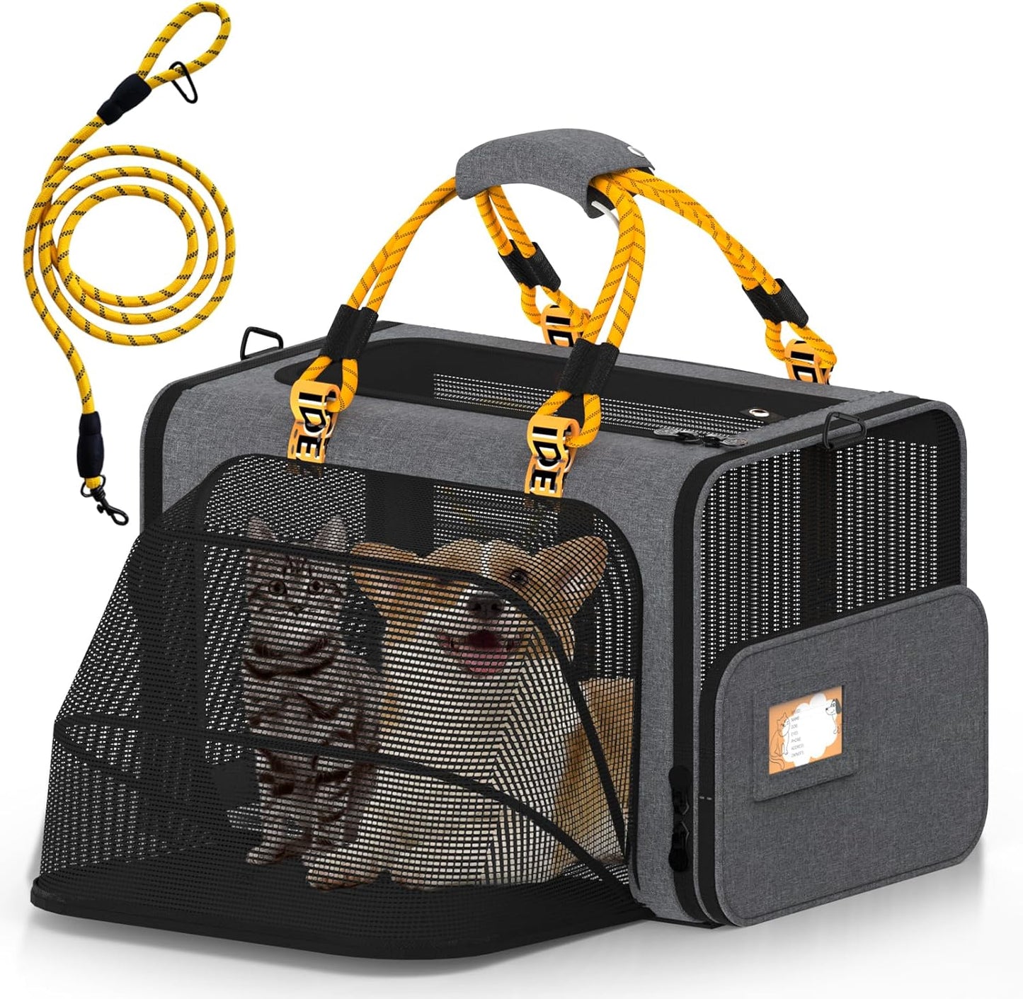 Expandable Large Pet Carrier for Cats and Small Dogs Travel