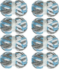 MABOZOO Tie Dye Chunky Yarn for Crocheting 8 Pack - Sky Blue Plush