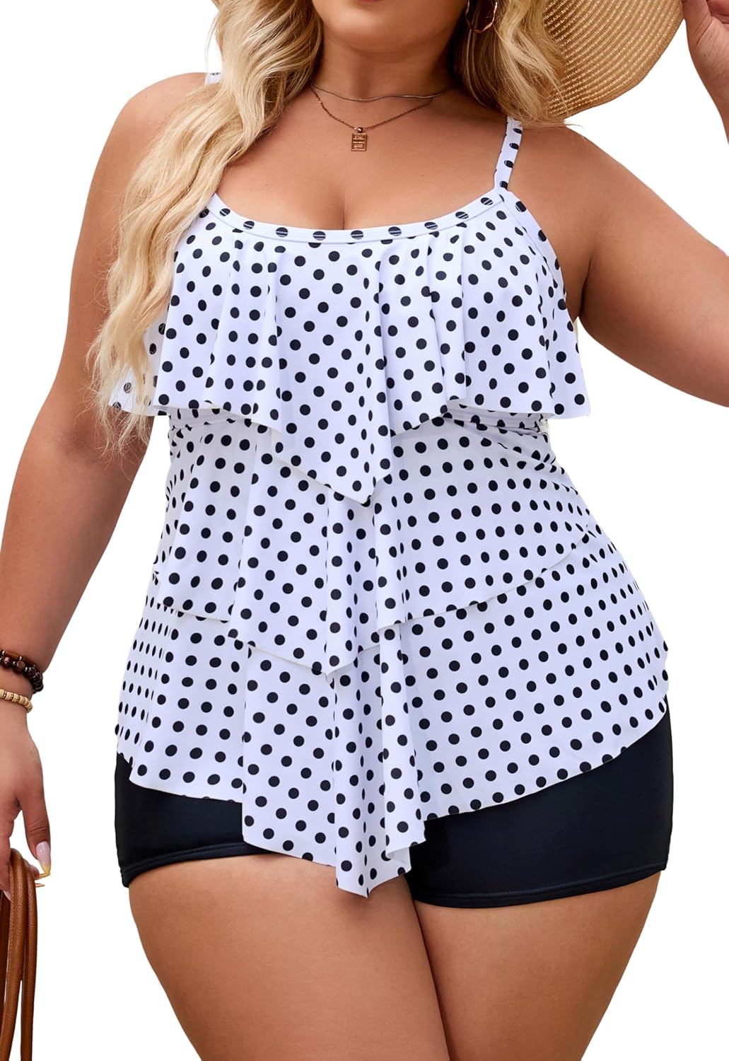 Plus Size Tankini Swimsuits for Women with Tummy Control
