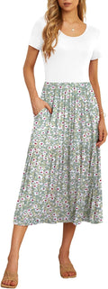 GRECERELLE Women's Summer Tiered Flowy Maxi Dress with Pockets