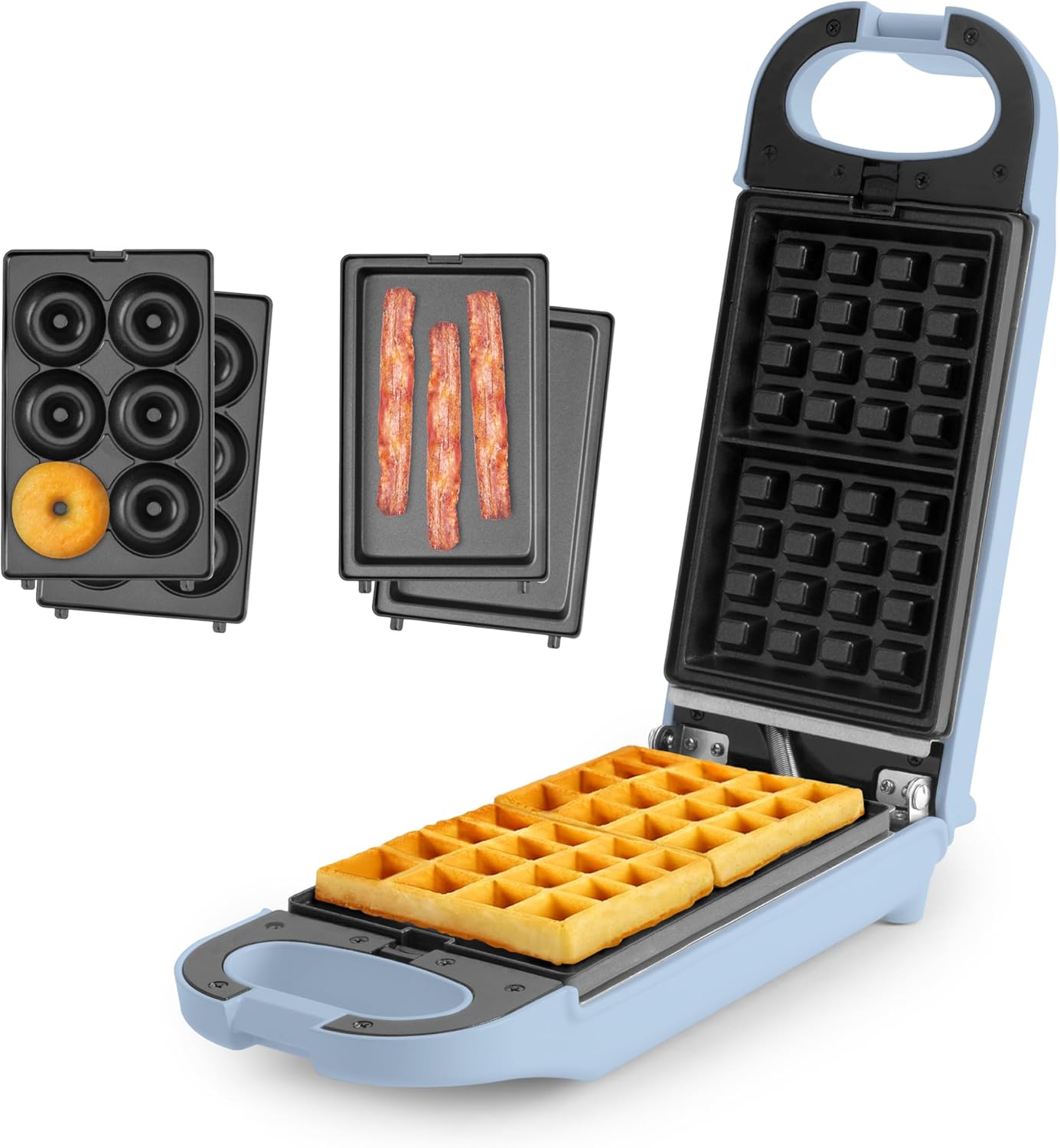 3-in-1 AROMA Waffle Maker: Swap & Flip Plates