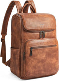 Computer Leather Backpack for Women Travel - 15.6in Laptop Compartment