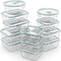 Razab 24 Pc Airtight Glass Food Storage Containers - Meal Prep Set
