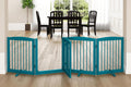 Freestanding Dog Gate with Door 80 in Wide - Foldable 4-Panel Pet